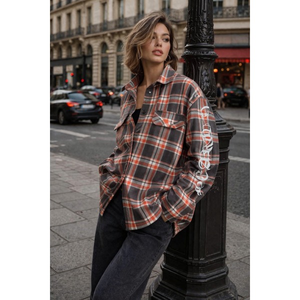 Рубашка женская в клетку Chrome Hearts