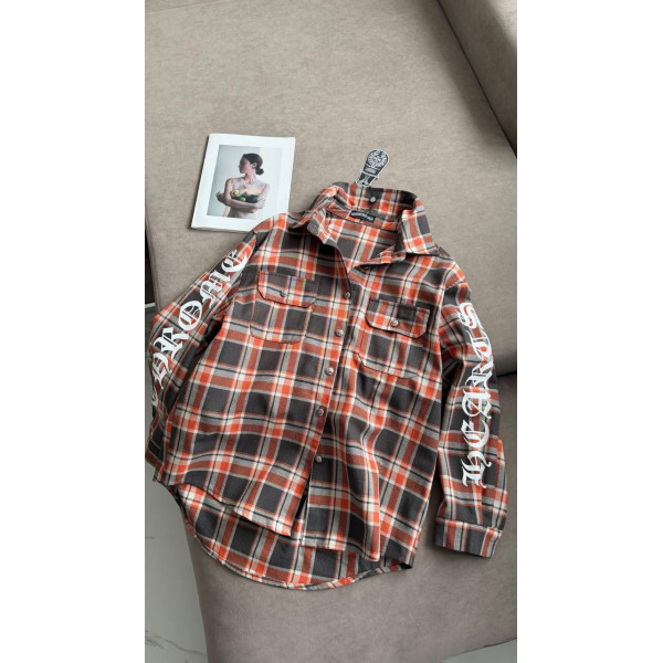 Рубашка женская в клетку Chrome Hearts